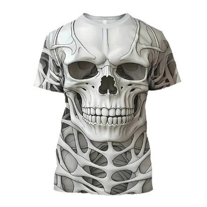 3D-Skull Print T-Shirt