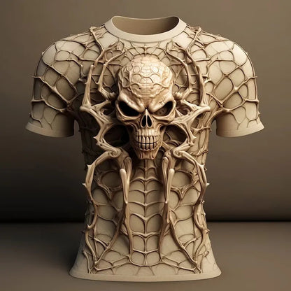 3D-Skull Print T-Shirt